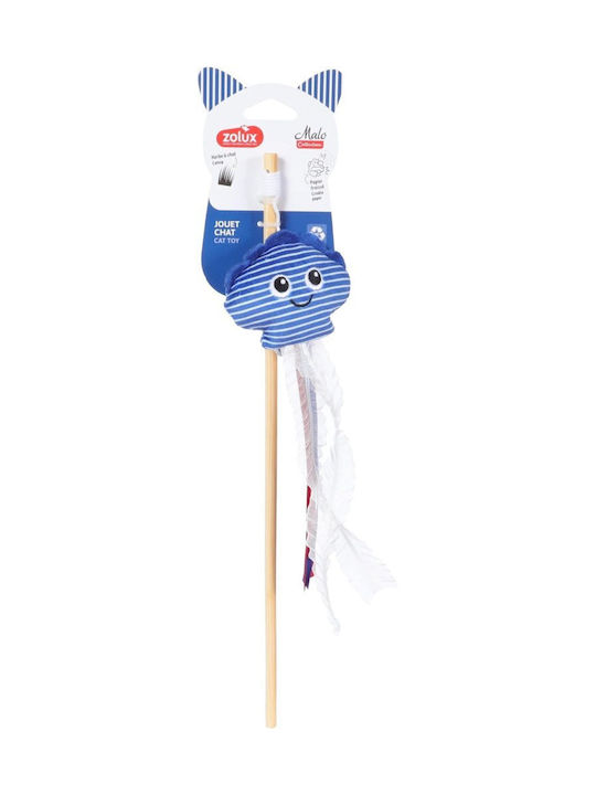 Zolux Malo Seashell Cat Teaser Wand Blue