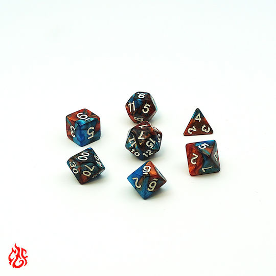 Set de Zaruri în Două Culori, Albastru și Roșu, cu Săculeț, Set de Zaruri Acrilice pentru RPG Dungeons & Dragons Pathfinder Jocuri de Război