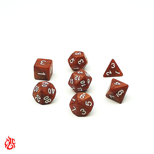 Set de zaruri maro deschis cu săculeț RPG Dungeons & Dragons Pathfinder Wargames