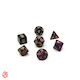 Set de Zaruri în Două Culori Mov și Negru cu Săculeț Set de Zaruri Acrilice RPG Dungeons & Dragons Pathfinder Wargames