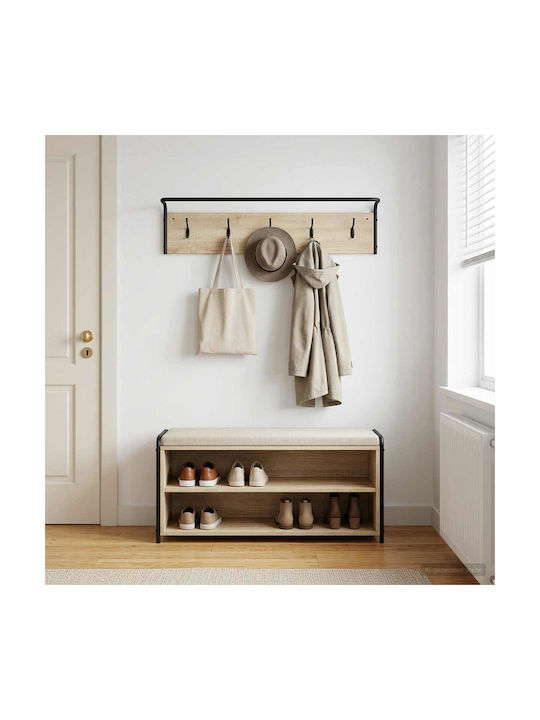 vidaXL Wandgarderobe Holz Braun 100x25x30 cm