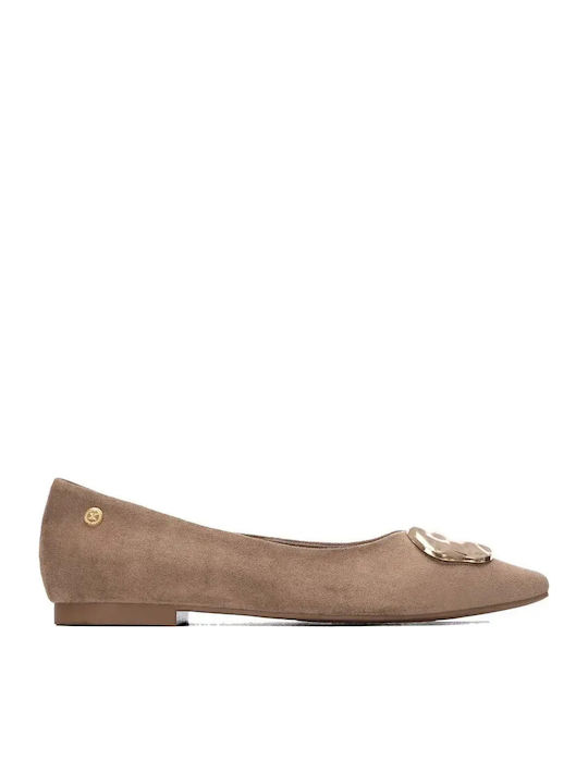 Silia D Wildleder Damen Ballerinas Braune