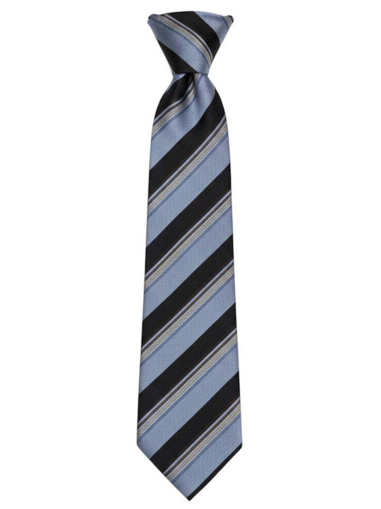 Monte Napoleone Men’s Silk Tie with Blue Printed Pattern