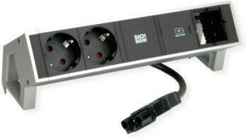 Bachmann Desk2 Единичен контакт с USB-A и USB-C Сив