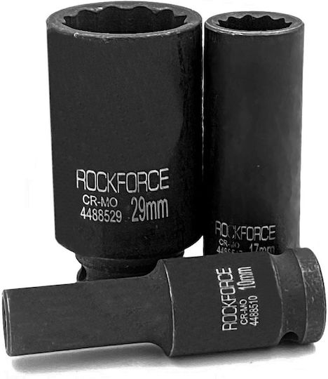 Rockforce Καρυδάκι Αέρος Μακρύ με Καρέ Υποδοχής 1/2" Διάμετρος 26mm