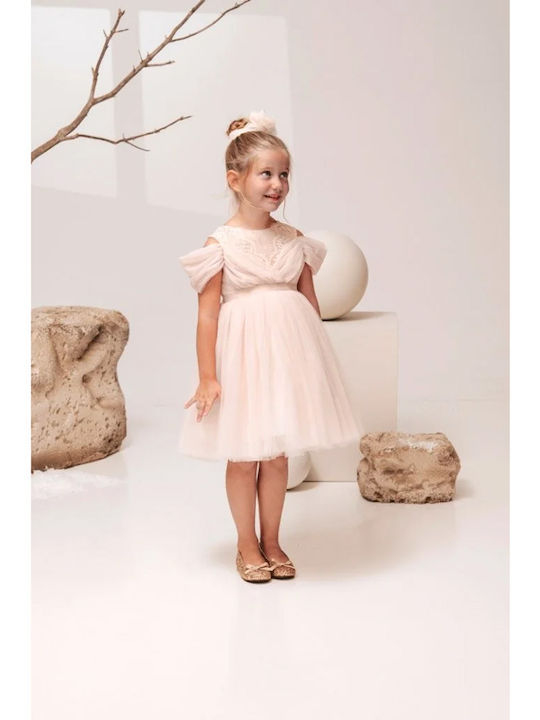 Baby Bloom Ροζ Φόρεμα Βάπτισης