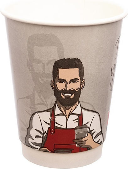 Tefaco Pahare de Unică Folosință din Carton Maro 300 ml 25 Bucăți