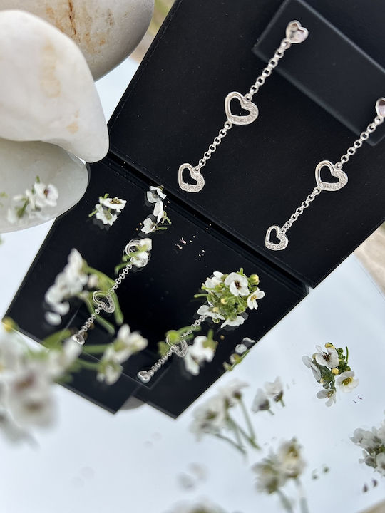 White Gold 14K Heart Earrings White Gold 14K Heart Earrings