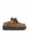 D.Franklin Damen-Lederschuhe mit Fell Braun