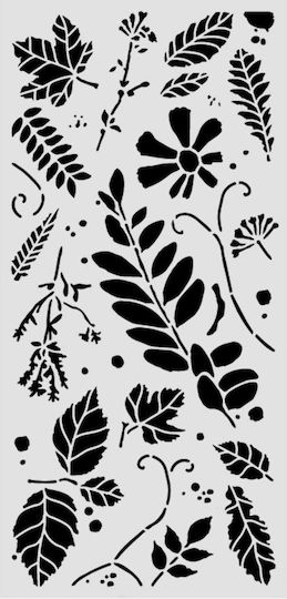 Thick Stencil 12x25cm Stamperia Flowers Poems Φύλλα