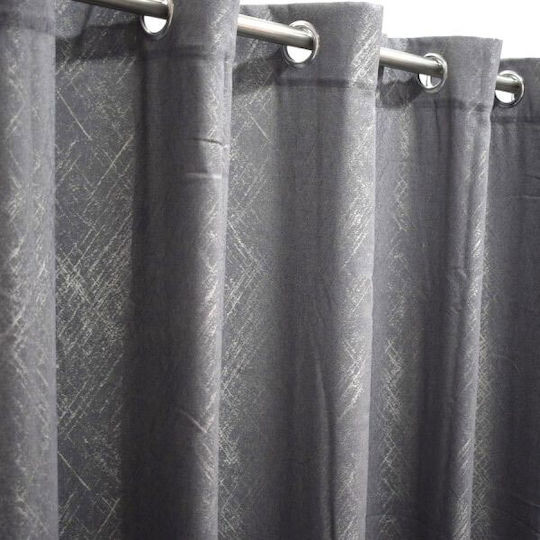 SpitiBazaar Κουρτίνα με Τρουκς Γκρι Σκούρο 270x280εκ.