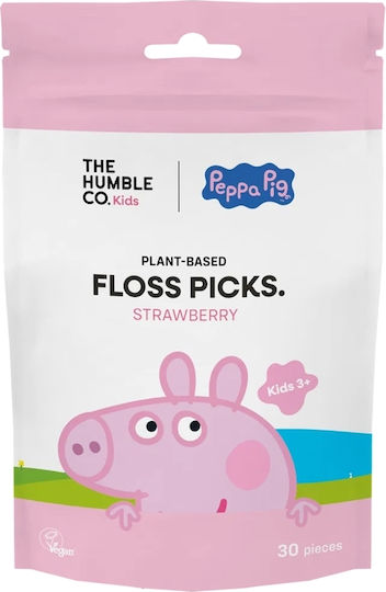 The Humble Co. Peppa Pig Конец за зъби с вкус и дръжка в червен цвят 30 бр