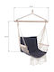 Scaun Suspendat Tip Balansoar Din Material Textil Negru, Rezistent Până La 100 kg, 50x50x50 cm