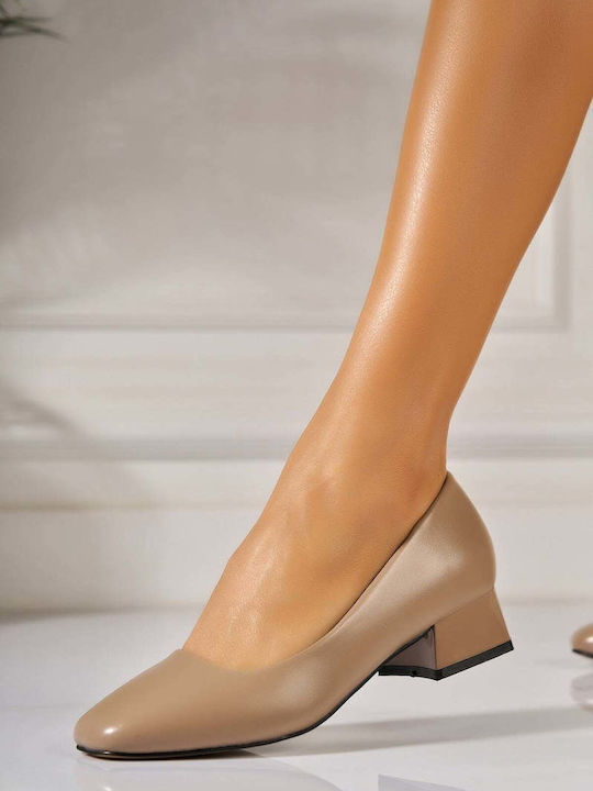 Sivren Pantofi cu Toc Mic Kaki