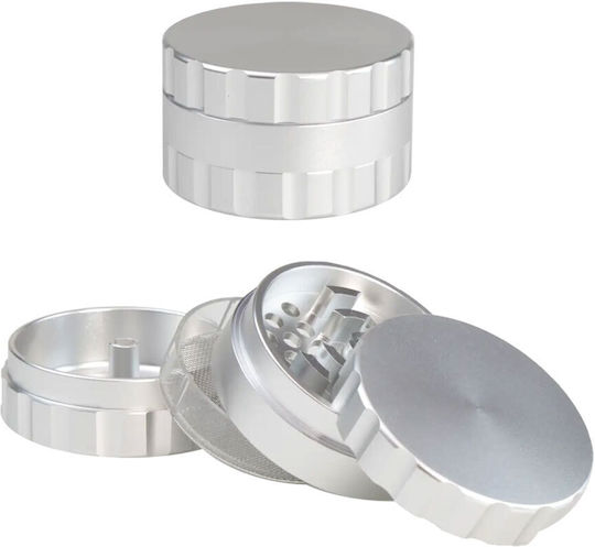 Black Leaf Aluminium Silver 3 Part Grinder