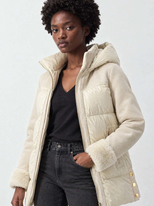 Women's Puffer Jacket for Winter Vanilla