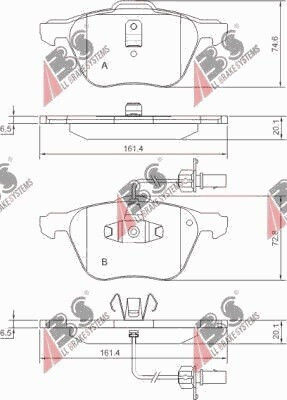 Brake Pads Vw T4 98 Sensor Wheels 16 23269.20.1