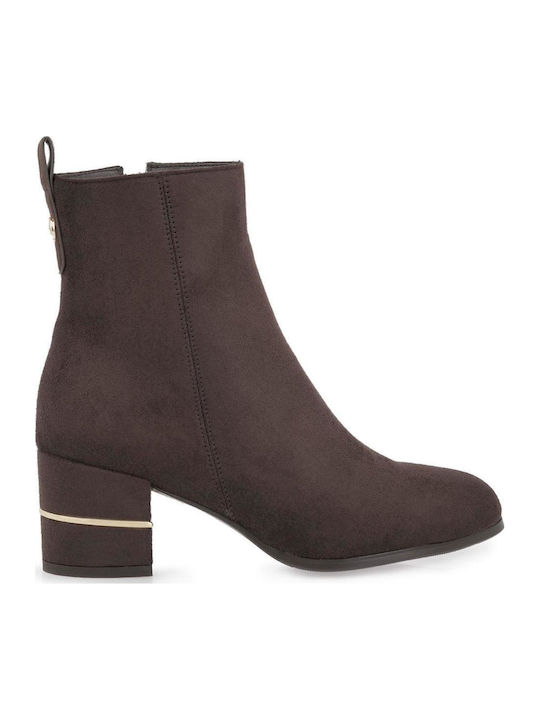 Exe Braune Damen-Stiefeletten aus Wildleder mit...