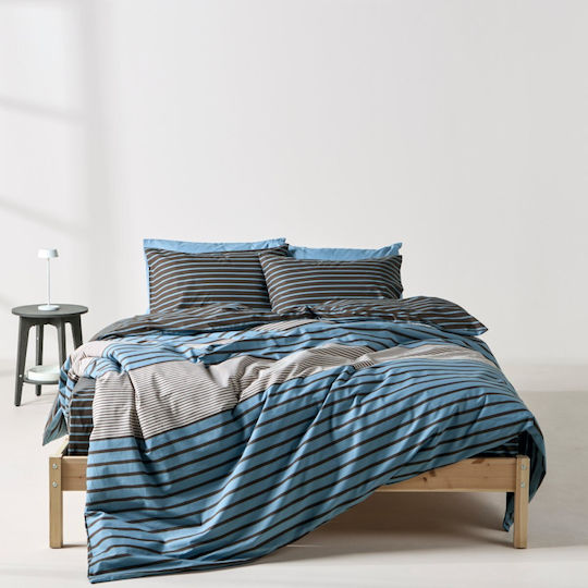 Kentia Esra Σετ Παπλωματοθήκη Βαμβακερή 165x245cm Μονή με Μαξιλαροθήκη Esra 01