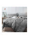 Saray Home Single Duvet Cover Set 160x220cm with Pillowcase Grey