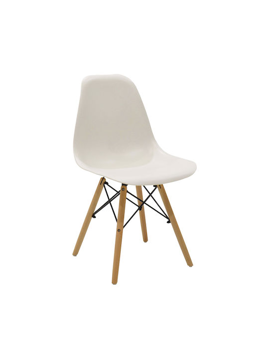 Julita Dining Chair Made of Polypropylene Cream...