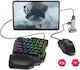 5 In 1 Mobile Gaming Combo Pack – Rgb Mini Gaming Keyboard Gaming Mouse Mobile Holder & Gaming Adapter Android & Ios