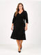 Midi-Wickelkleid Schwarz