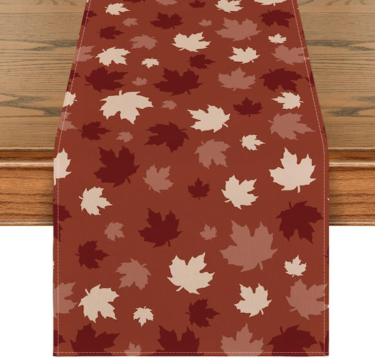 Autumn Decorative Table Runner Maple Leaf Pattern 40 X 140 Cm