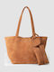 Damen-Tote-Tasche aus Wildleder Braun
