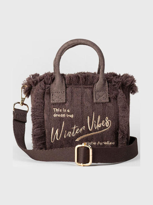 Braune Gewebte Damenhandtasche / Crossbodytasche
