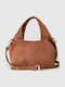 Damenhandtasche / Crossbody-Tasche aus braunem Wildleder