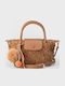 Damen Flap-Tasche Kamel