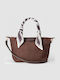 Damenhandtasche / Crossbody-Tasche aus braunem Wildleder