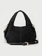 Damenhandtasche / Crossbody-Tasche aus schwarzem Wildleder