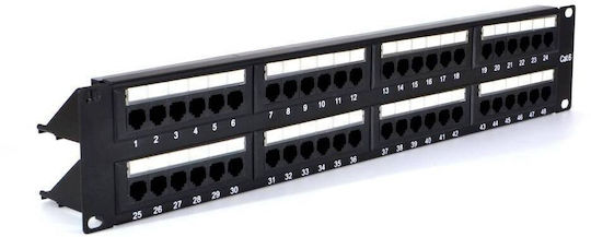 Netrack Patch Panel για Rack 2U 19" 48 Θυρών