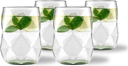 Vialli Design Green Geo Σετ Ποτήρια Κοκτέιλ Γυάλινα Πράσινο 450ml 4τμχ