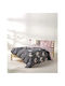 Kentia Σετ Σεντόνια Μονά Βαμβακερά Grey Brown - Pink - White 160x270cm 3τμχ