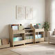 Set de Rafturi pentru Suporturi Media, 3 Buc., Stejar Sonoma, 212 x 46 x 112 cm, 3434653, Maro