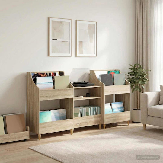 Set de Rafturi pentru Suporturi Media, 3 Buc., Stejar Sonoma, 212 x 46 x 112 cm, 3434653, Maro