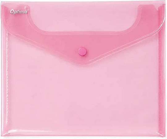 Optima Dosar Transparent cu Nasture pentru Hârtie A5 Roșu 10 Buc