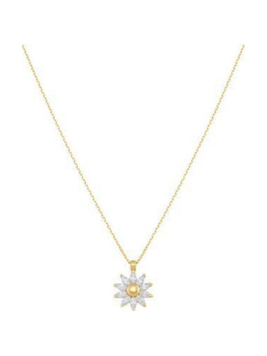14K Gold Necklace with Zircon