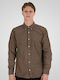 Long Sleeve Corduroy Shirt in Regular Fit Beige