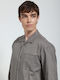 Μακρυμάνικο Overshirt σε Κανονική Γραμμή Γκρι
