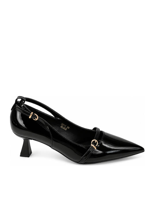 Black Mid-Heel Pumps WI-3241-27HH-Black