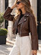 Women's Brown Biker Jacket