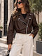 Women's Biker Jacket Brown