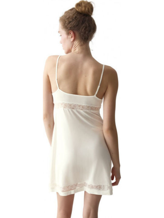 Triumph Χειμερινό Γυναικείο Νυχτικό Silk White Ndk