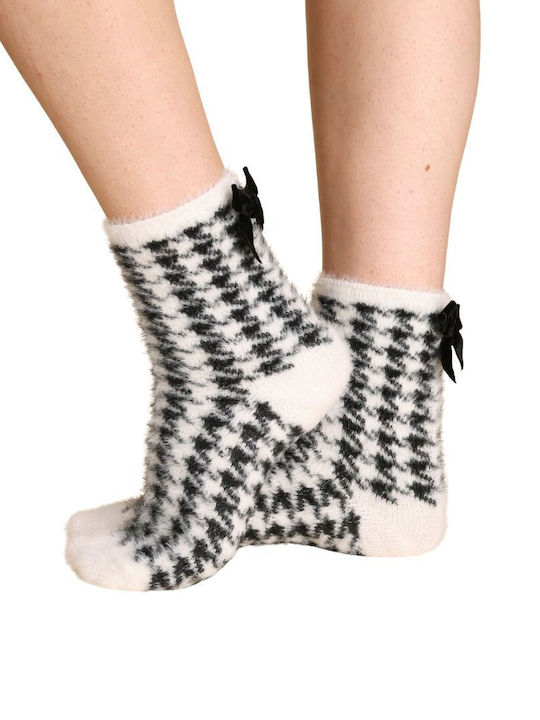 Noidinotte Damen-Einfarbige Socken Weiß
