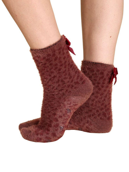 Noidinotte Damen-Einfarbige Socken Rose Brown