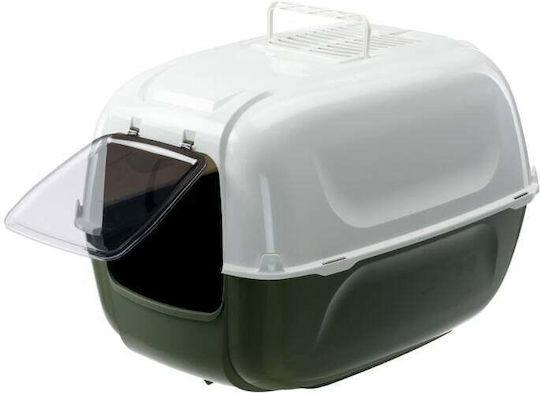 Ferplast Prima Closed Cat Toilet with Filter Green L65 x W45 x H65cm